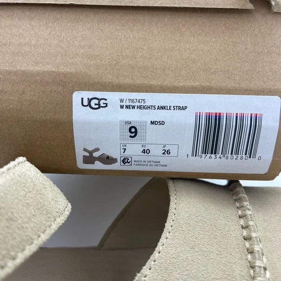 UGG NEW HEIGHTS ANKLE STRAP W9 PLATFORM HEELED SANDALS Beige 
MDSD Mustard Seed - Picture 16 of 16